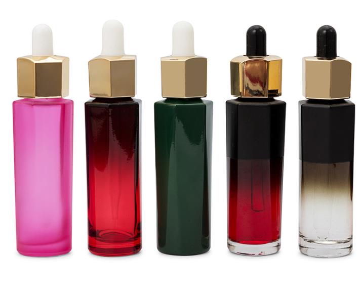 Empty 30 ml hexagon thick bottom perfume glass bottle 30ml dropper glass bottle for essential oil