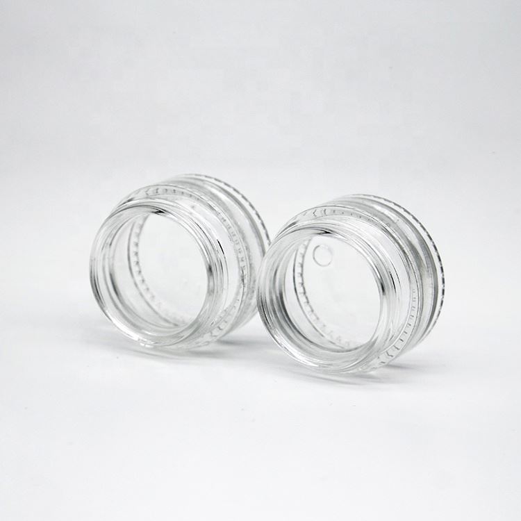 Empty 30g Clear Cosmetic Makeup Glass Jars For Creams With Plastic Cap