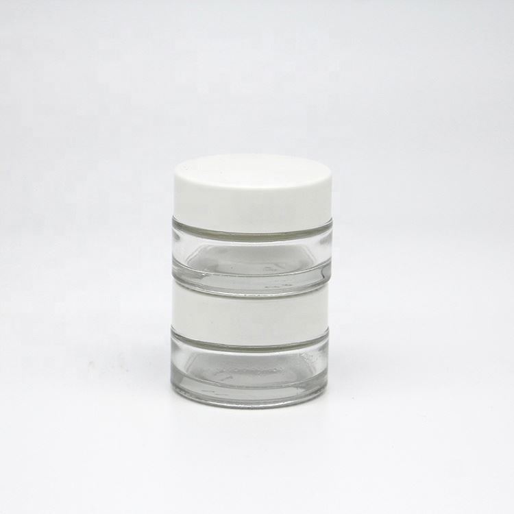 Empty 30g Clear Cosmetic Makeup Glass Jars For Creams With Plastic Cap