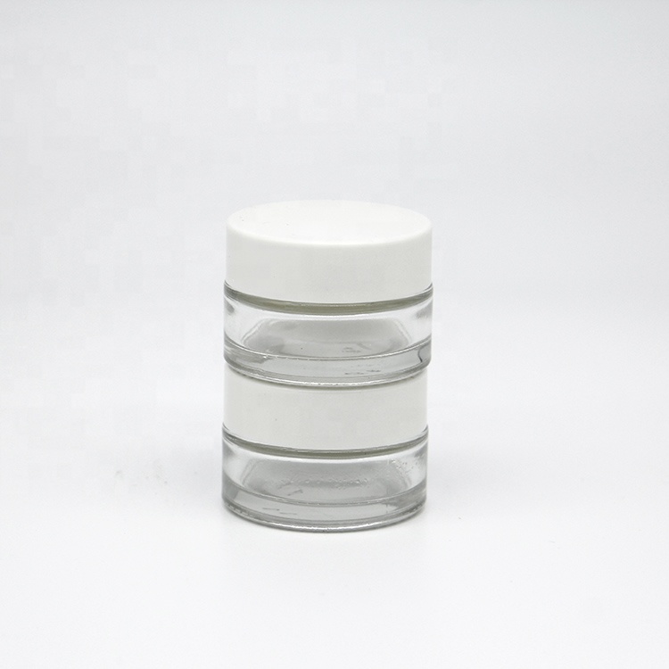 Empty 30g Clear Cosmetic Makeup Glass Jars For Creams With Plastic Cap