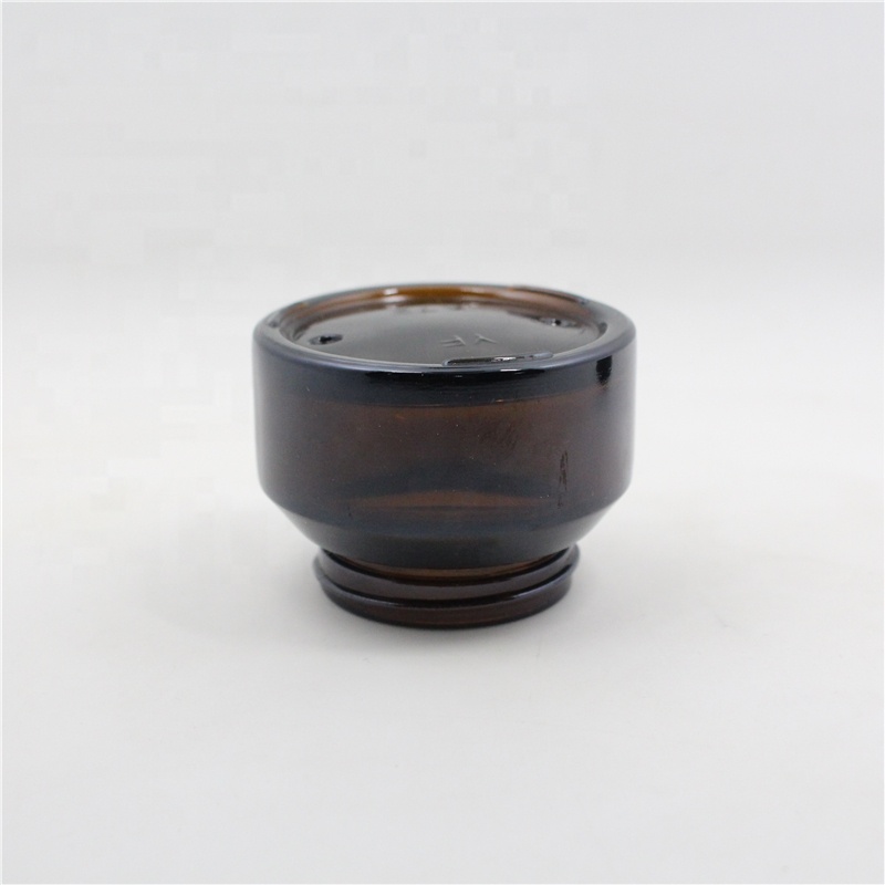 Empty 30g black frosted glass cream jar with black aluminum lid cosmetic container for skincare cream