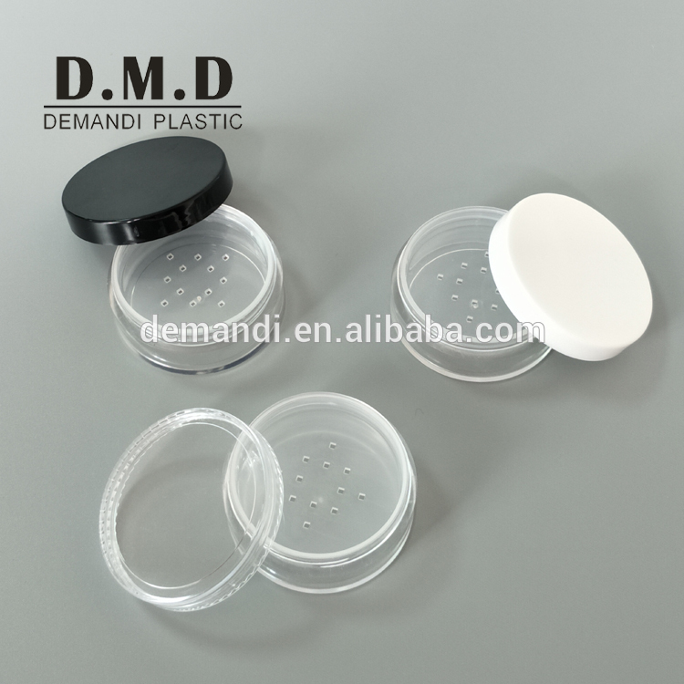 Empty 30grams 30 ml 8grams 8 ml  cosmetic sifter powder jar with white lids top