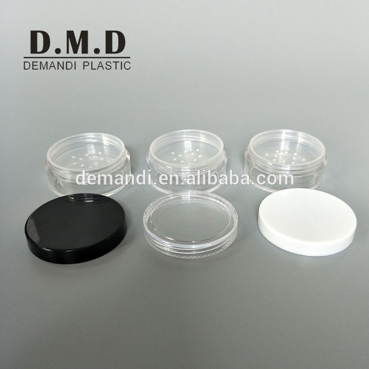 Empty 30grams 30 ml 8grams 8 ml cosmetic sifter powder jar with white lids top