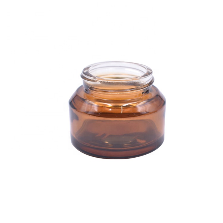 Empty 30ml 30g 1oz Face Cream Amber Cream Jar, Beauty Fancy Cosmetics Packing Glass Cosmetic Jar