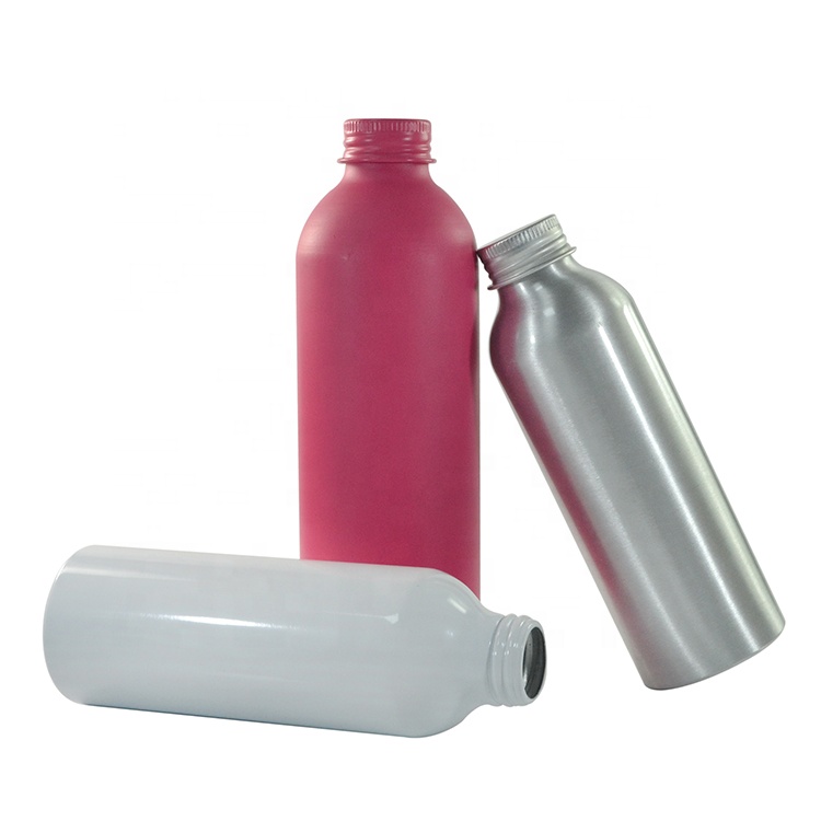 Empty 30ml 50ml 100ml 120ml aluminum cosmetic packaging bottle with aluminum screw cap
