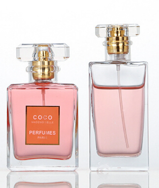 Empty 30ml 50ml 100ml Clear Flat Square Glass Perfume Bottle Crimp Parfum Spray Glass Bottles Wholesale