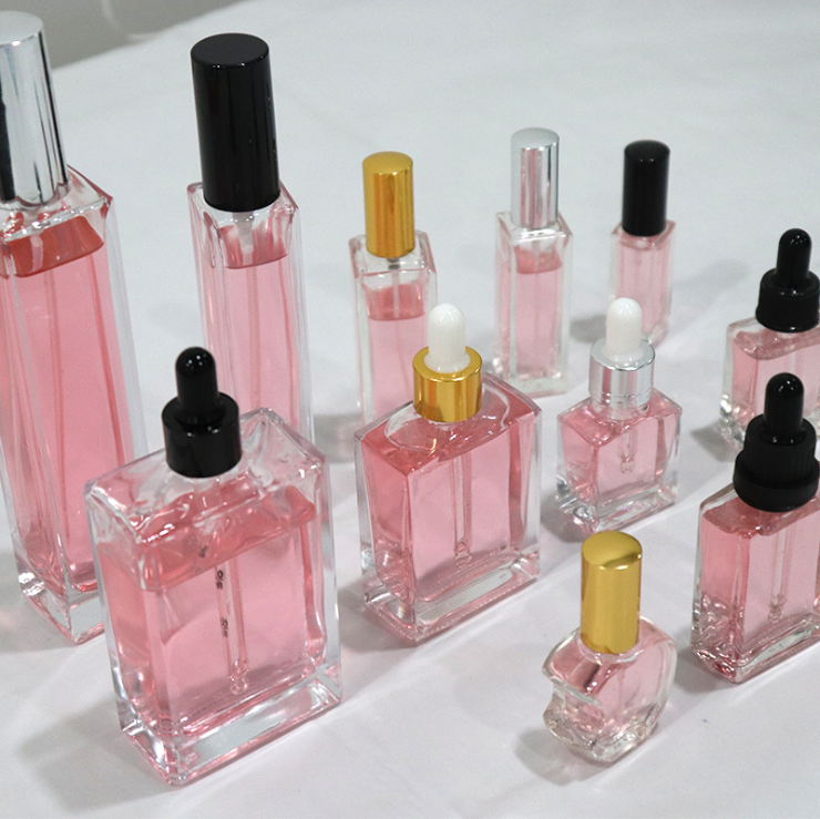 Empty 30ml 50ml 100ml Square Glass Spray Oil Dropper Bottle 50ml Essential Oil Bottle Perfume