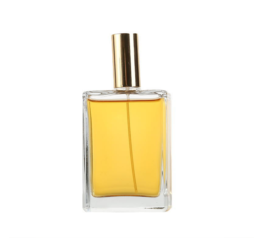 Empty 30ml 50ml 100ml flat square perfume spray bottle glass cosmetic containers empty glass bottle with spray mist cap