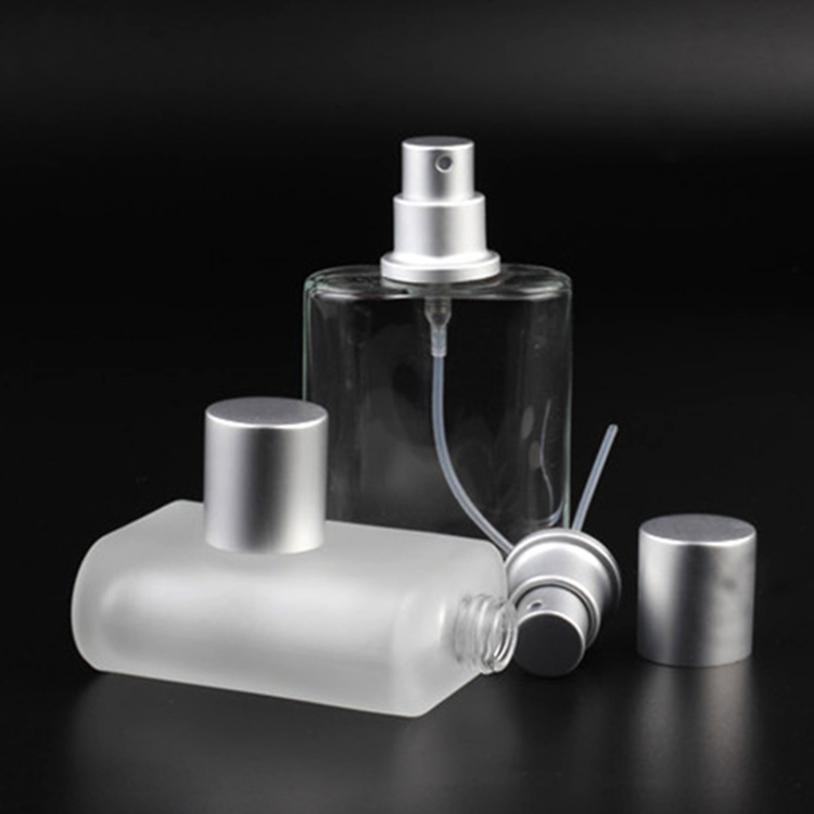 Empty 30ml 50ml Clear Frosted Flat Square Refillable Perfume Bottle Glass Spray Parfum Bottles
