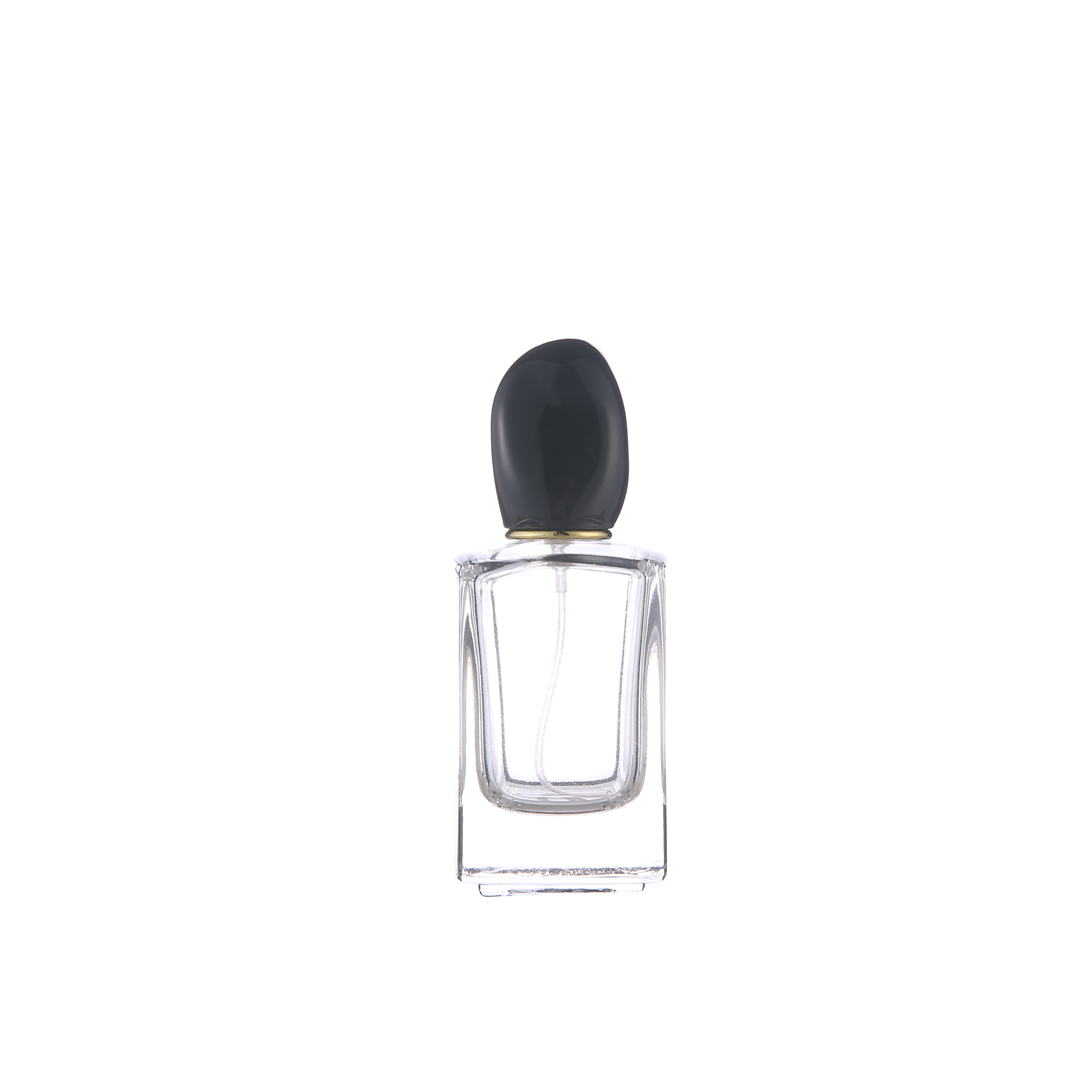 Empty 30ml 50ml Women Clear Square Refillable Glass Bottles with Unique Cap Perfume Mist Spray Atomizers Wholesale