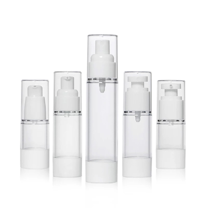 Empty 30ml 50ml acrylic airless pump bottle for cosmetic with bottle airless pump wholesale