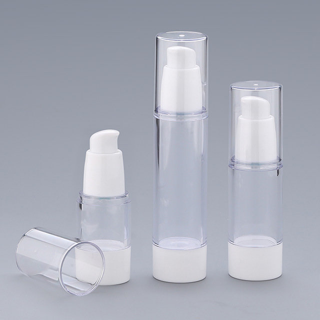 Empty 30ml 50ml acrylic airless pump bottle for cosmetic with bottle airless pump wholesale