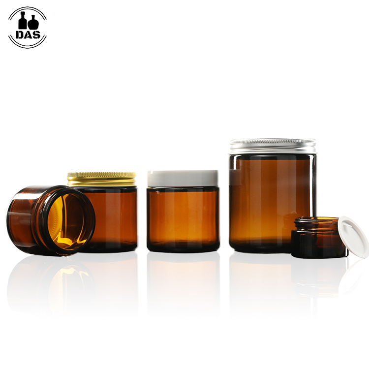 Empty 30ml,60ml,120ml,250ml Amber Glass Jar For cosmetics