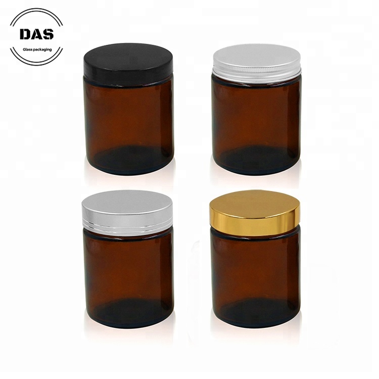 Empty 30ml,60ml,120ml,250ml Amber Glass Jar For cosmetics