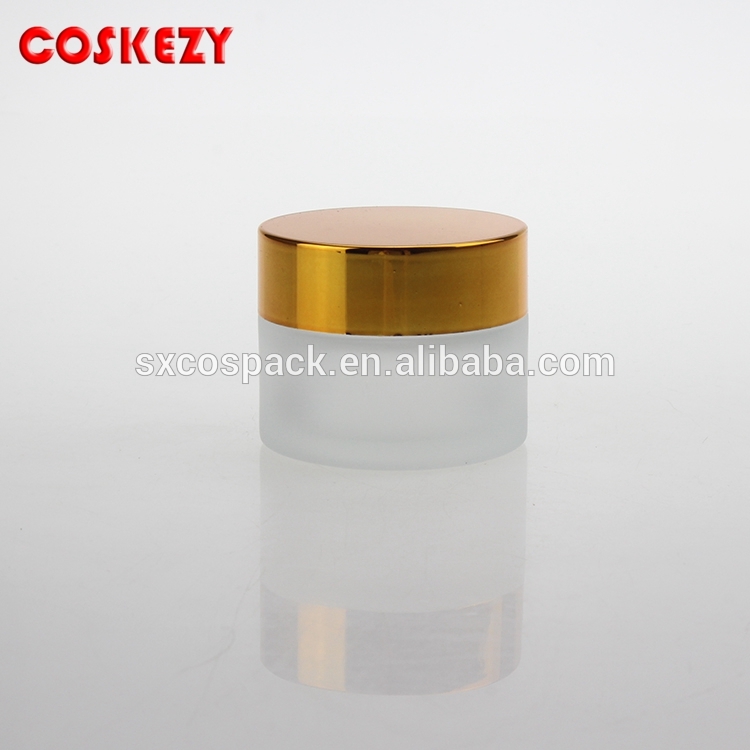 Empty 30ml Clear Frosted Glass Cream Jar, 1 oz Cosmetic Glass Container Packaging Wholesale
