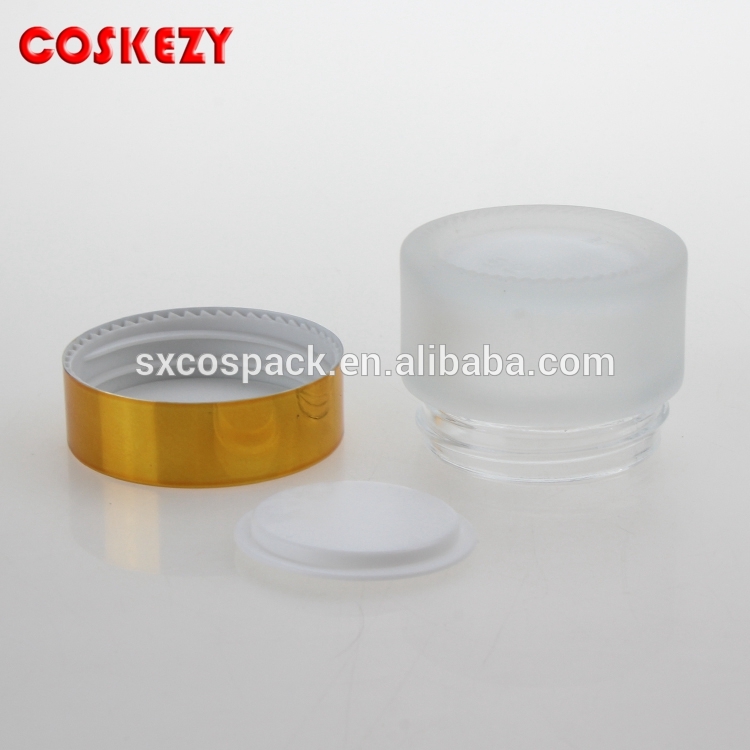 Empty 30ml Clear Frosted Glass Cream Jar, 1 oz Cosmetic Glass Container Packaging Wholesale
