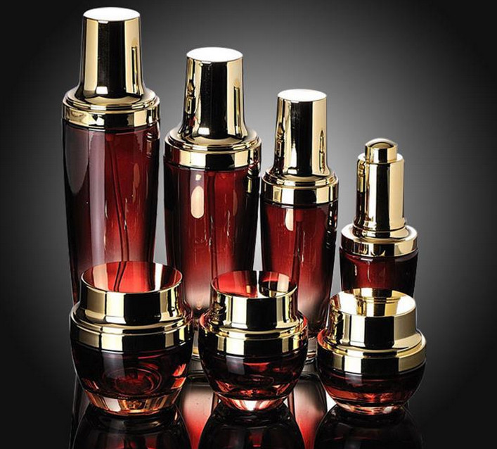 Empty 30ml Rrd Glass Dropper Bottle Rose Gold Cap Essential Oil Serum Bottle Luxury Cosmetic Packaging