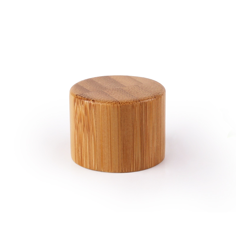 Empty 30ml amber glass bottle with dropper bamboo container