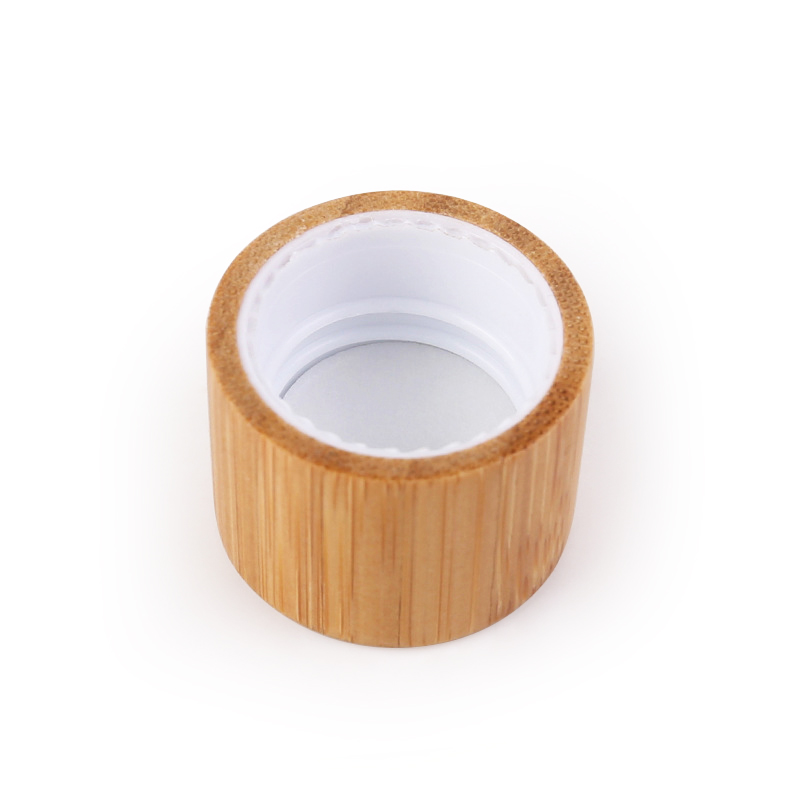 Empty 30ml amber glass bottle with dropper bamboo container