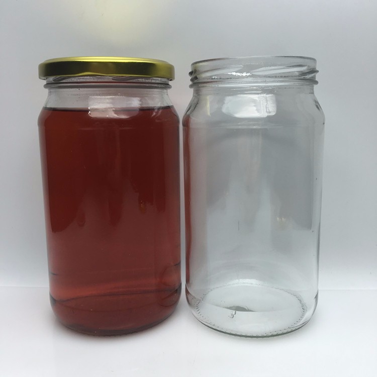 Empty 30oz 840ml round clear glass organic honey chili garlic sauce storage jars with sealed lid