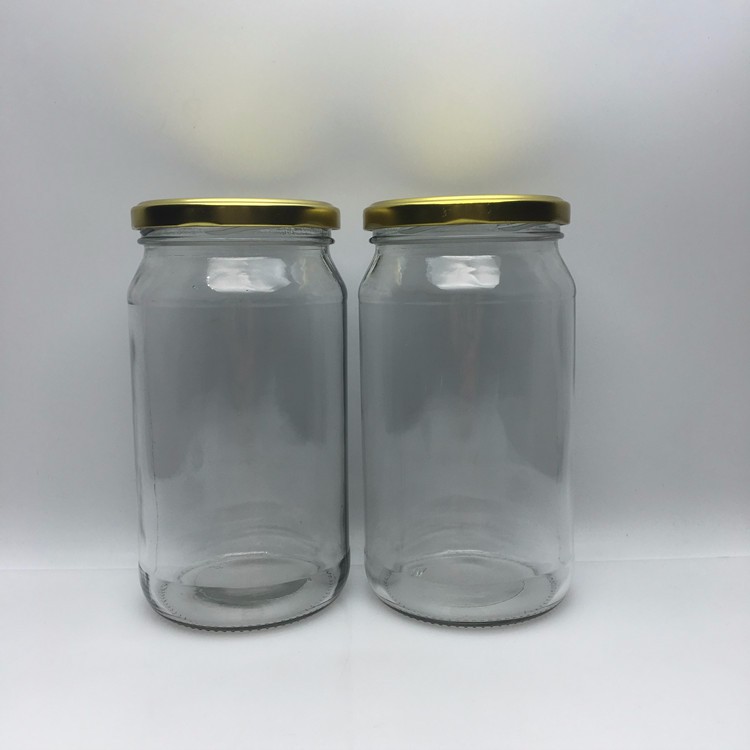 Empty 30oz 840ml round clear glass organic honey chili garlic sauce storage jars with sealed lid