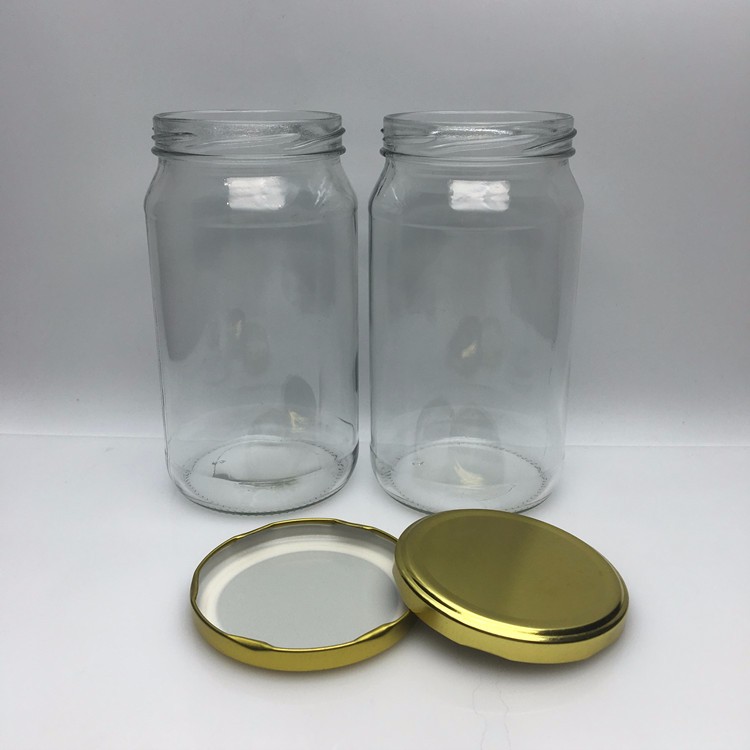 Empty 30oz 840ml round clear glass organic honey chili garlic sauce storage jars with sealed lid