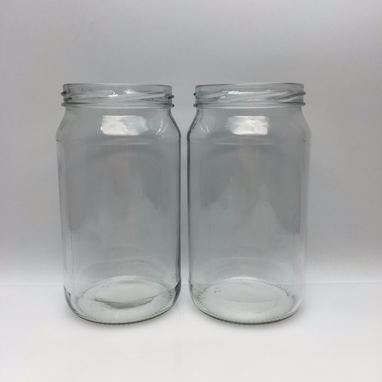Empty 30oz 840ml round clear glass organic honey chili garlic sauce storage jars with sealed lid