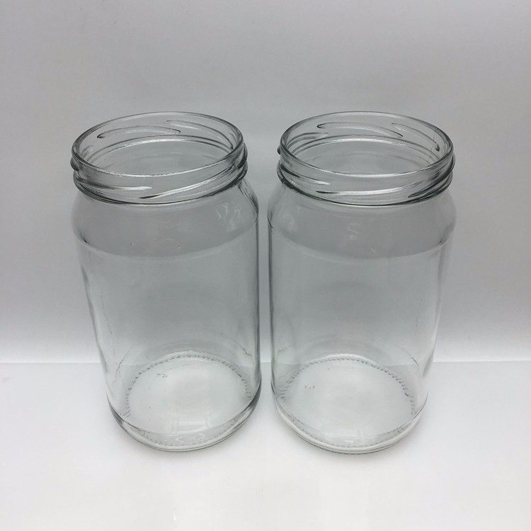 Empty 30oz 840ml round clear glass organic honey chili garlic sauce storage jars with sealed lid