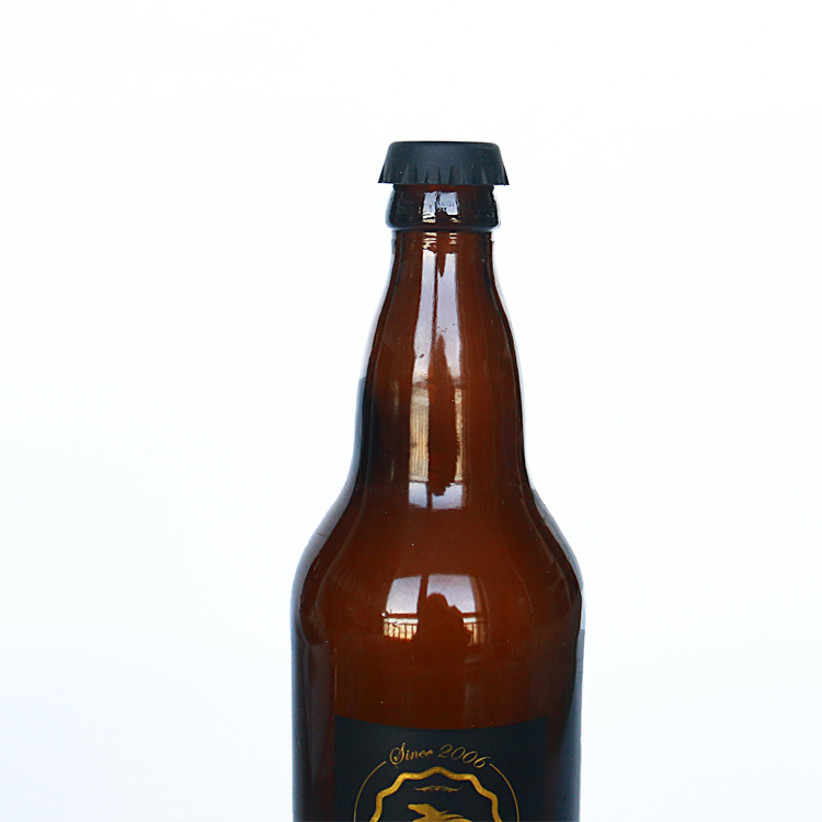 Empty 330ml 500ml Amber Beer Bottle Glass Beverage Coffee Bottle With Crown Top Wholesale