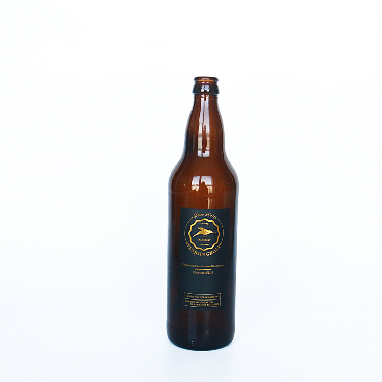 Empty 330ml 500ml Amber Beer Bottle Glass Beverage Coffee Bottle With Crown Top Wholesale