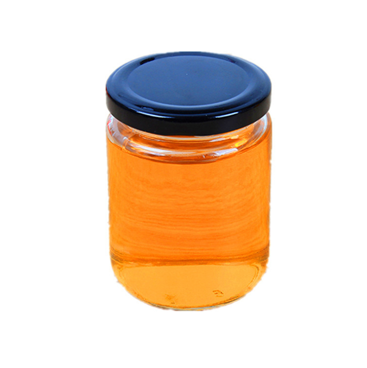 Empty 350 ml clear wide mouth container weed pickle storage glass jar with lid