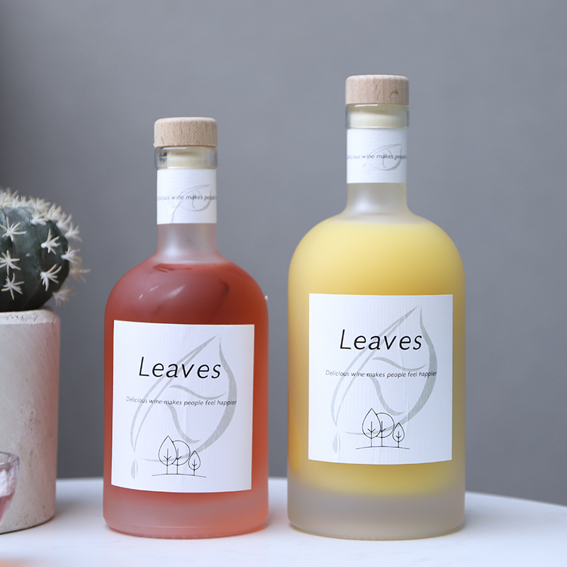 Empty 375ml 500ml 750ml vodka bottle wine liquor glass bottle gin bottles with cork stopper