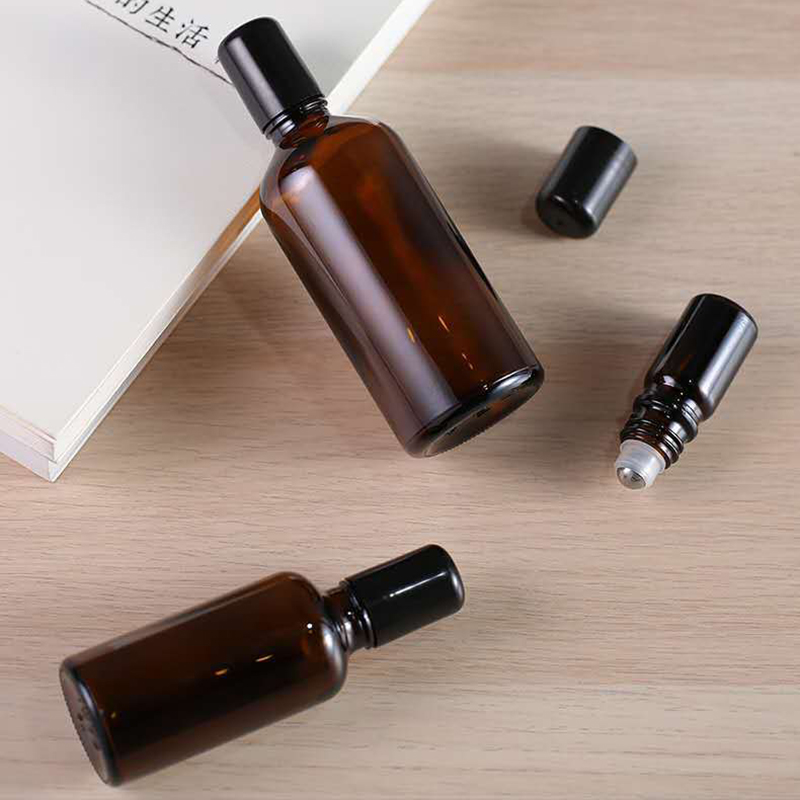 Empty 3ml 6ml 10ml 12ml deodorant roll on bottle glass with stainless roller ball