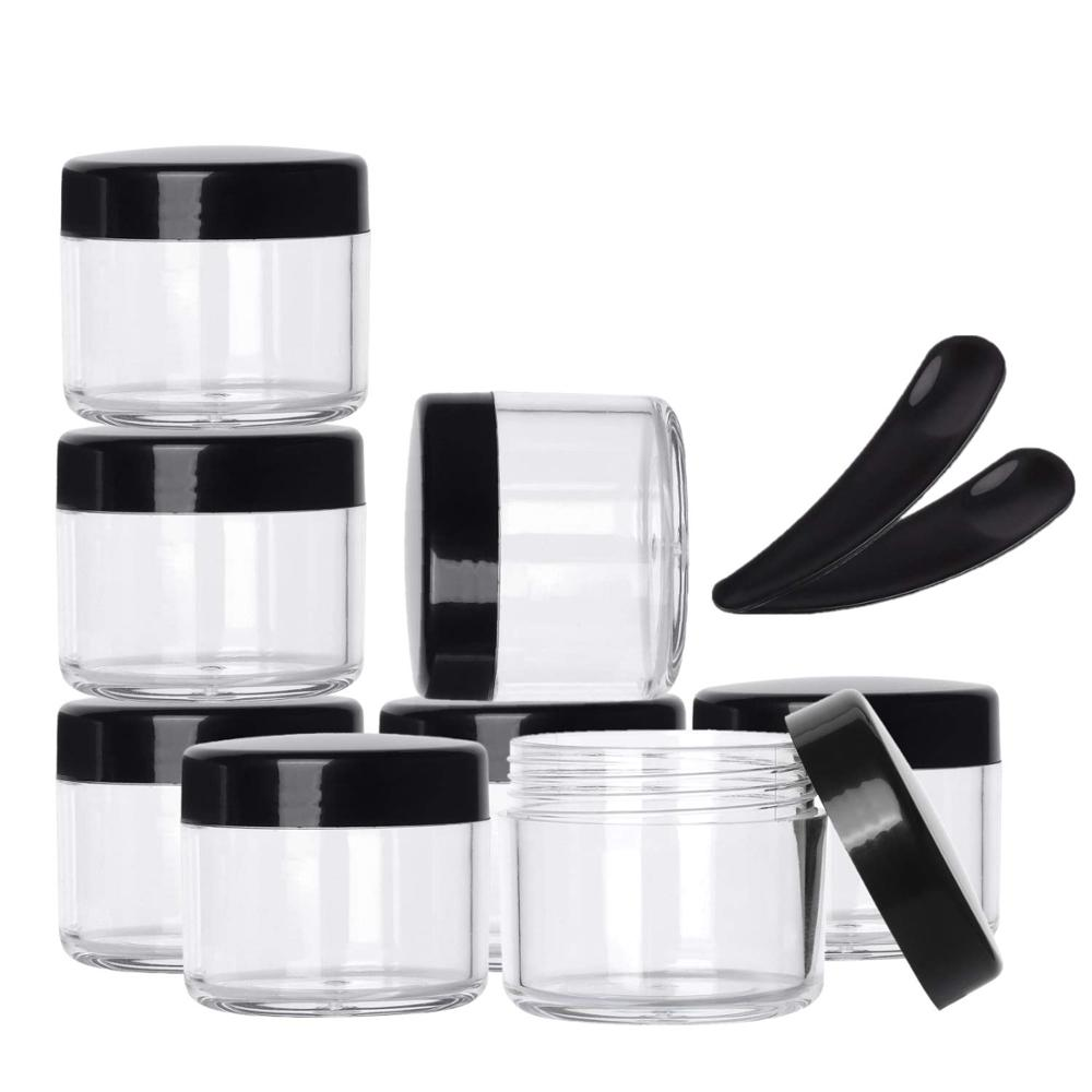Empty 4 oz 8 oz blue amber black white PET Plastic Cosmetic Jar with White Screw Lids for Cream jar
