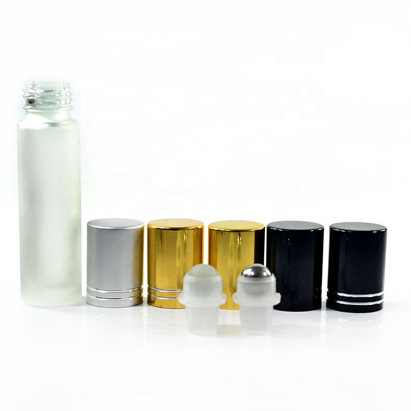 Empty 4ml 6ml 8ml 10ml 15ml essential oil perfume clear frosted glass roller bottle
