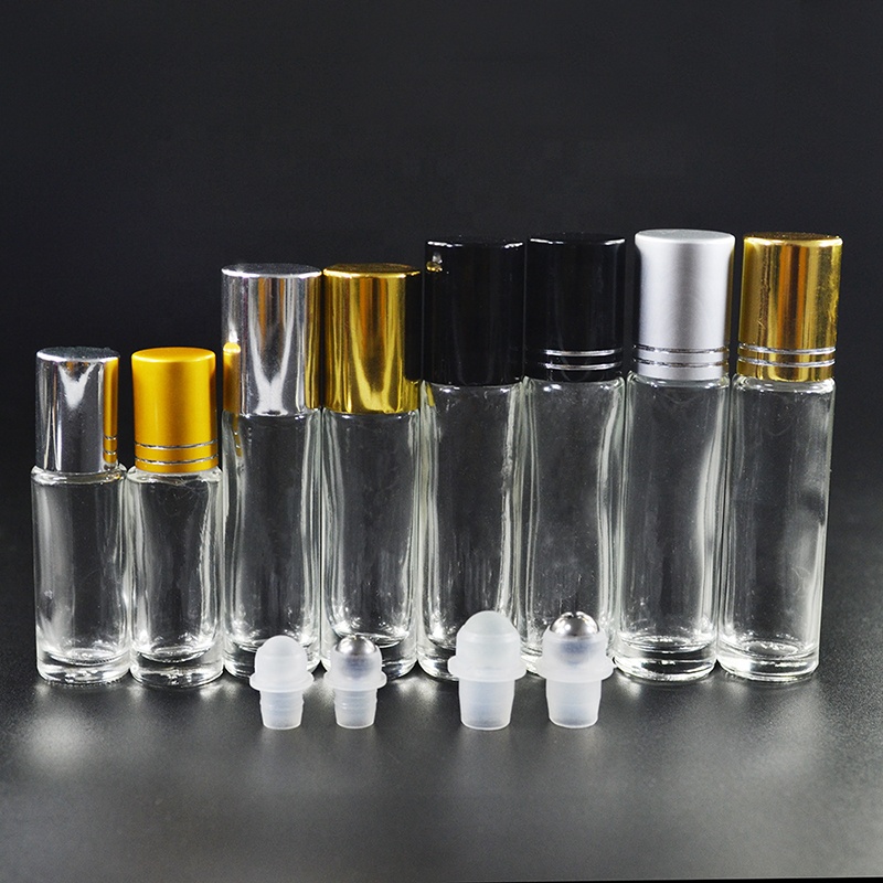 Empty 4ml 6ml 8ml 10ml 15ml essential oil perfume clear frosted glass roller bottle