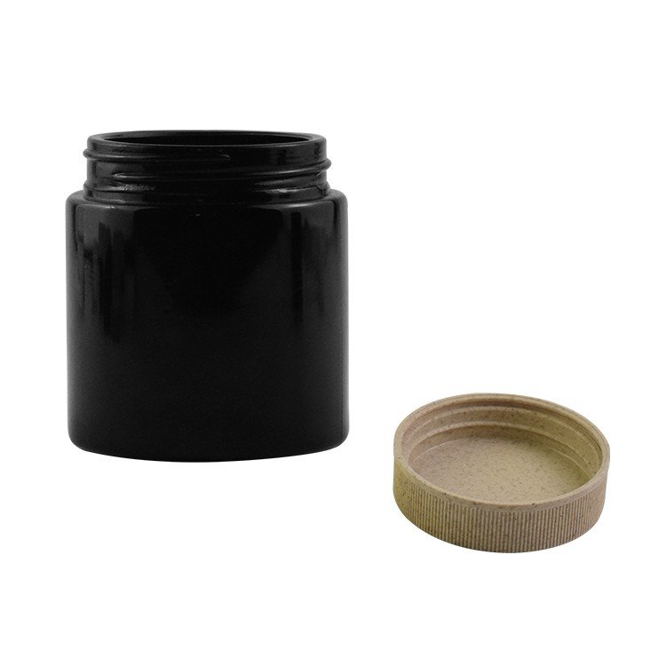 Empty 4ounces Child Resistant Black Smell Proof Glass Jar with Dome Cap Custom Printed Child Proof Jars Packaging