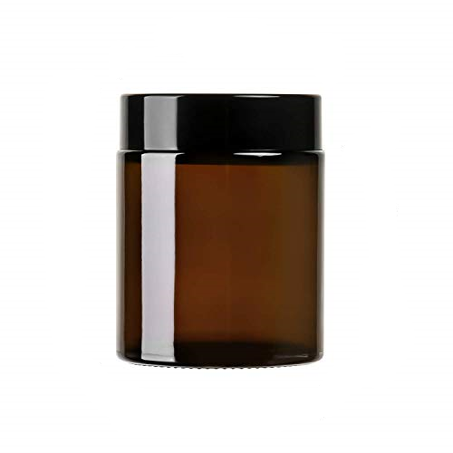 Empty 4oz 8oz 9oz Amber Glass Cosmetic Containers Body Butter Jar With PE Lid