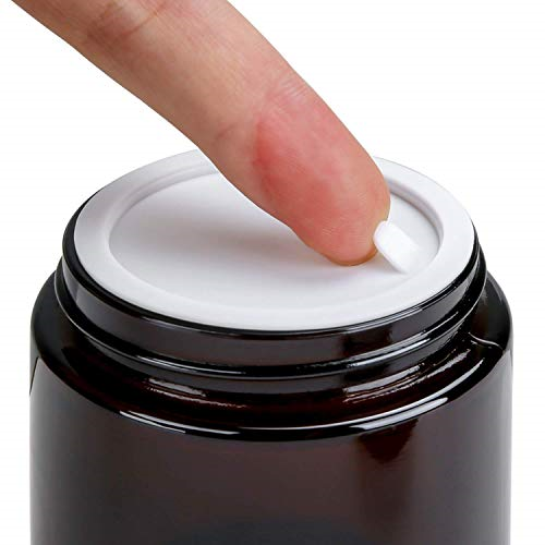 Empty 4oz 8oz 9oz Amber Glass Cosmetic Containers Body Butter Jar With PE Lid