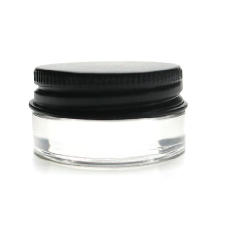 Empty 5 ml Glass Container With Black Cap for Concentrate, Wax, Crumble or Budder