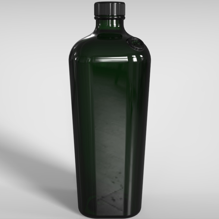 Empty 500ml 750ml black spirits liquor tequila vodka gin glass bottle with cork stopper