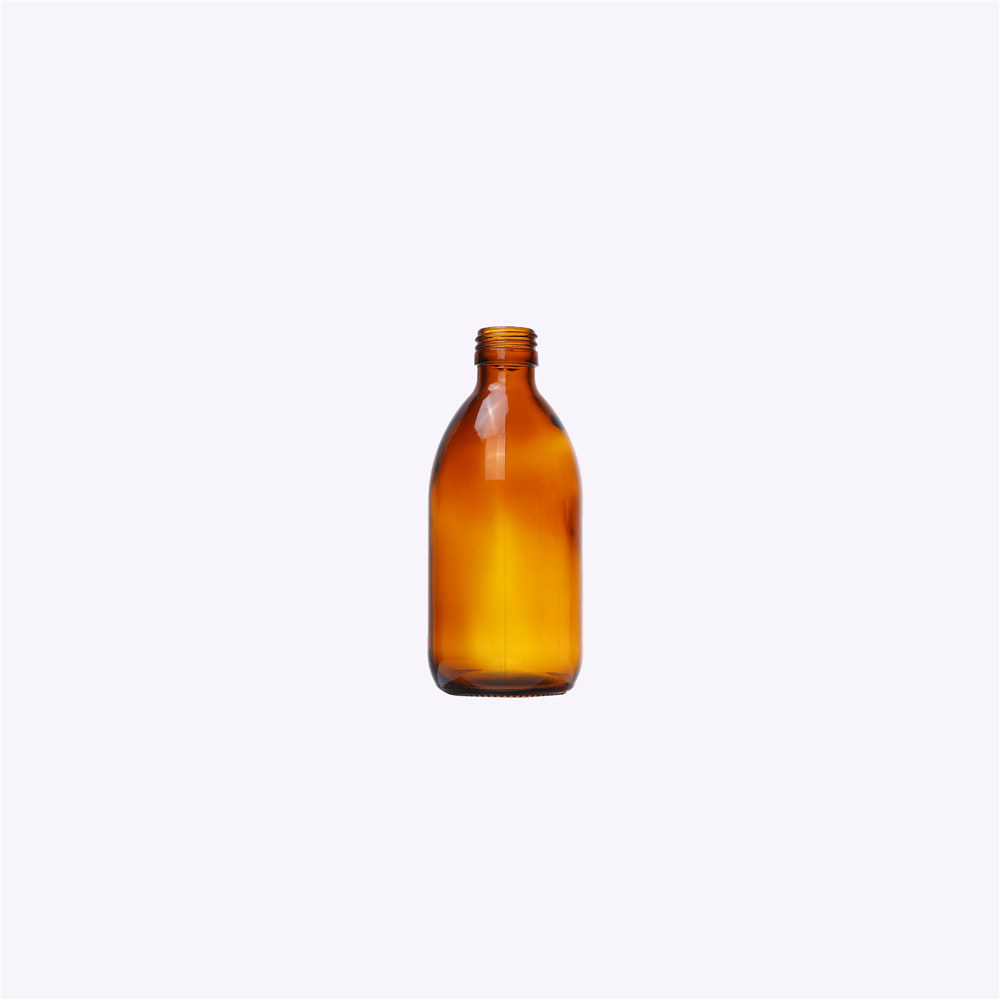 Empty 500ml Round Amber Sanitizer Glass Liquid Soap Bottle With Plastic Lotion Pump
