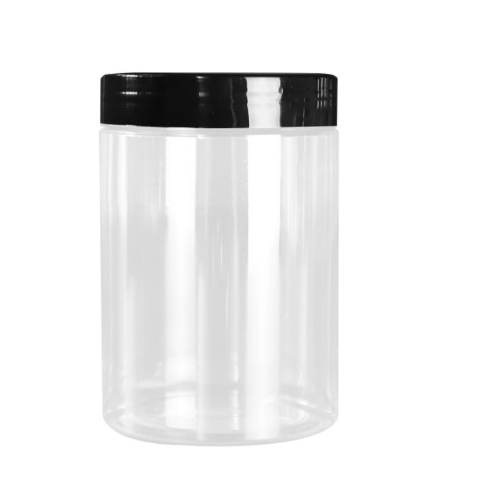 Empty 500ml cosmetic container food grade jars plastic 8oz 100ml cosmetic face cream jars with white lid