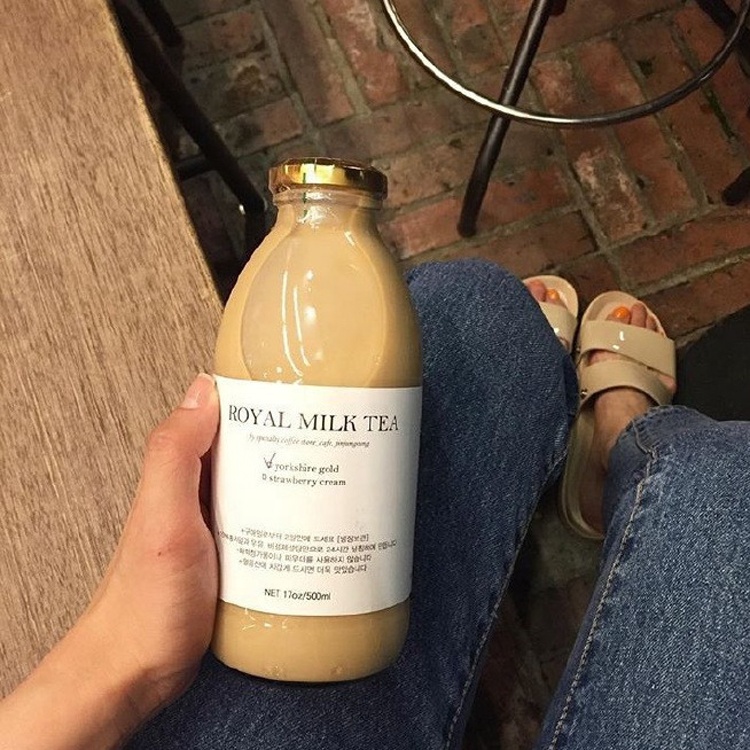 Empty 500ml milk strawberry milkshake lemon drink bottle