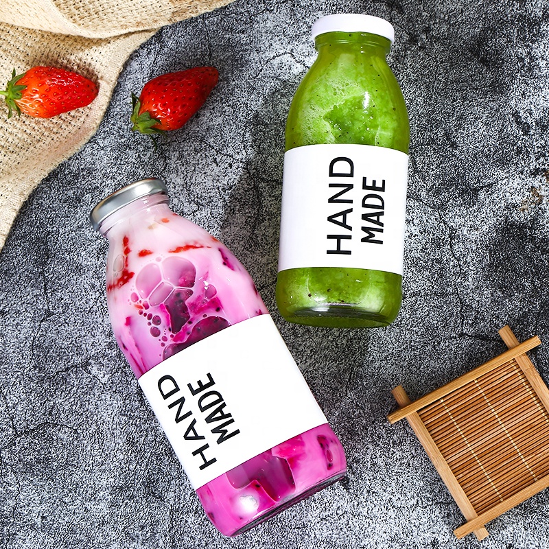 Empty 500ml milk strawberry milkshake lemon drink bottle