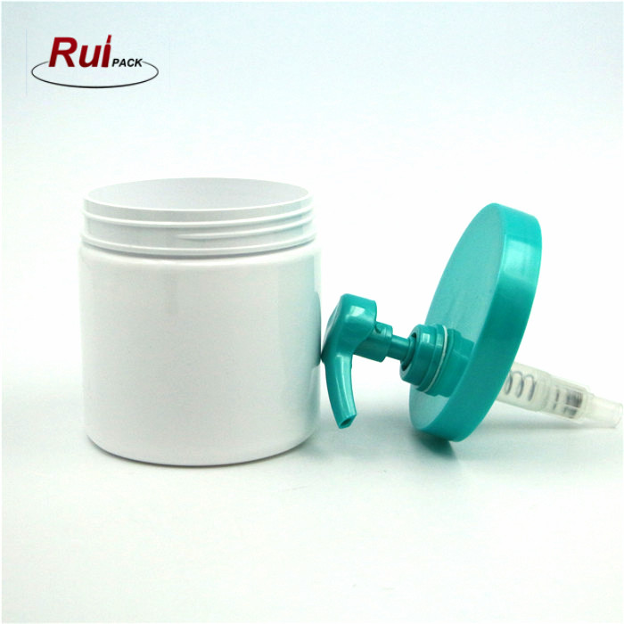 Empty 500ml plastic PET cosmetic water shampoo pump bottles / plastic big size lotion jars with lotion pump