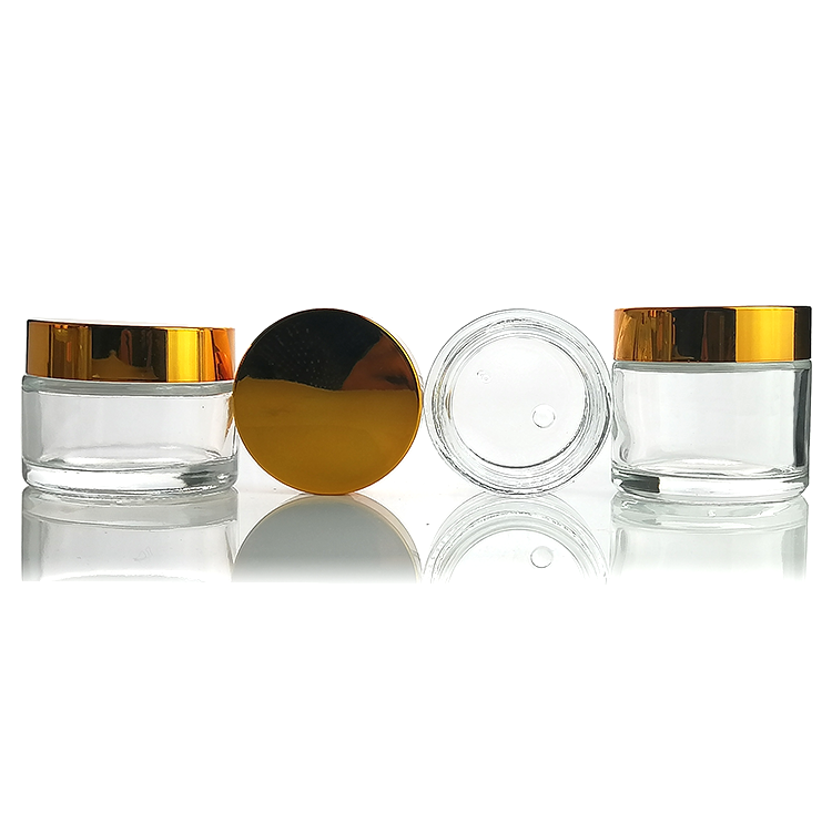 Empty 50g 100g clear cosmetic jar glass 50ml 100ml Empty 50g 100g frosted glass jar