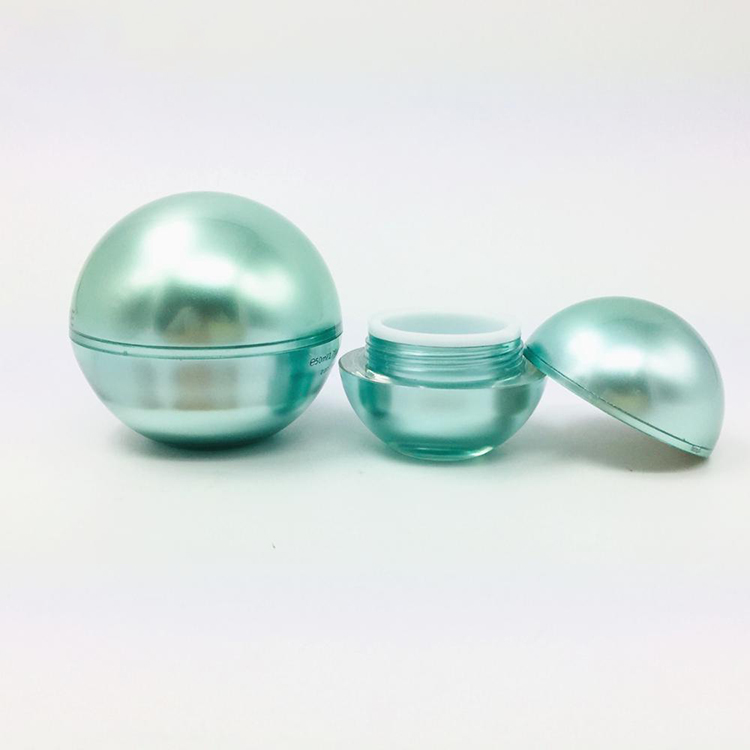 Empty 50g cosmetic acrylic cream jars in ball shape
