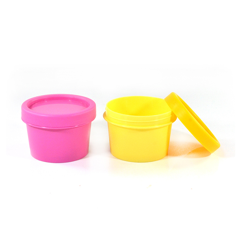 Empty 50g plastic skin care packaging black yellow pink face cream containers cosmetic jar