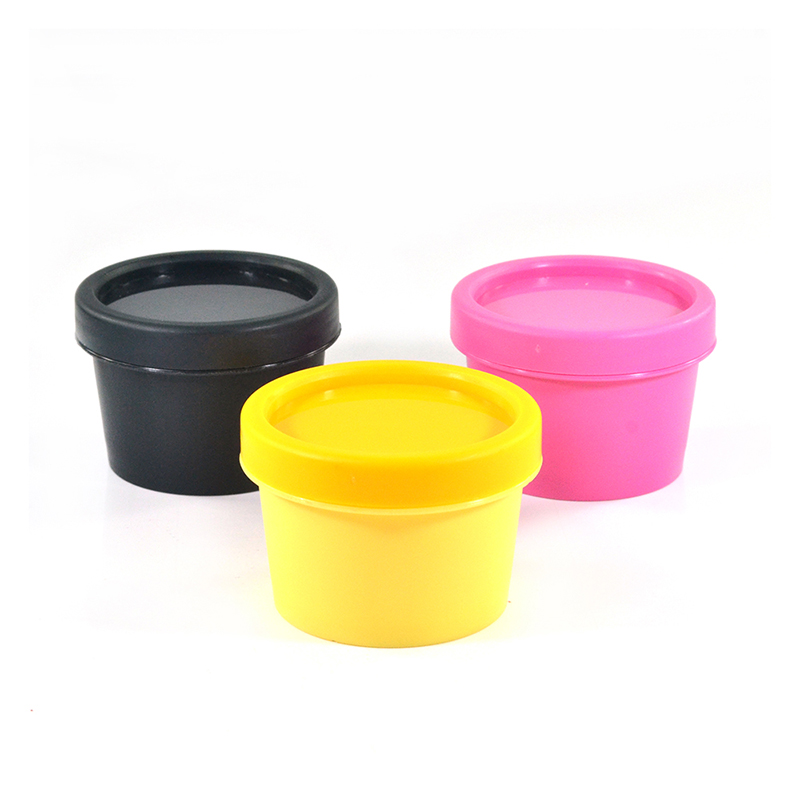 Empty 50g plastic skin care packaging black yellow pink face cream containers cosmetic jar